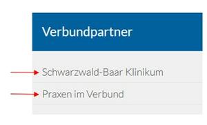Bild vergrößern: Bild von dem Reiter der Verbundpartner auf der Website des Weiterbildungsverbundes Allgemeinmedizin Schwarzwald-Baar-Kreis